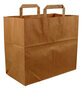 Tas, Papier, platte papieren handgreep, 28x 17x29cm, snacktas, bruin